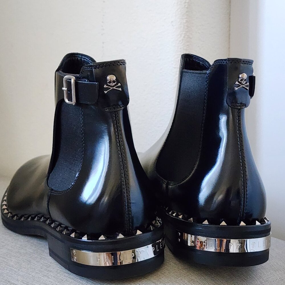 NWT - Philipp Plein Mid Flat Boots Bold Meets Luxe ⚡🖤(#88) - Picture 4 of 11